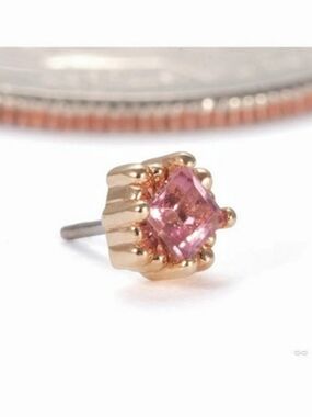 Tether Melange Threadless End Pink Tourmaline 14K